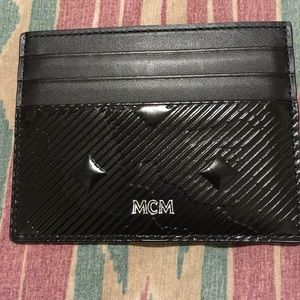 Black leather MCM card wallet